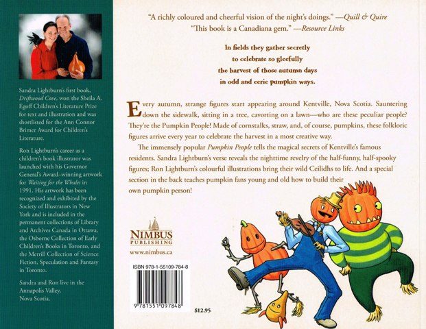 Pumpkin People back cover paperback | SANDRA & RON LIGHTBURN