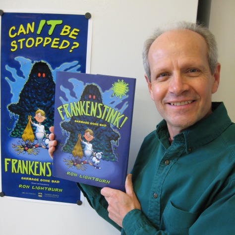 Ron with his advance copy of FRANKENSTINK! Garbage Gone Bad.